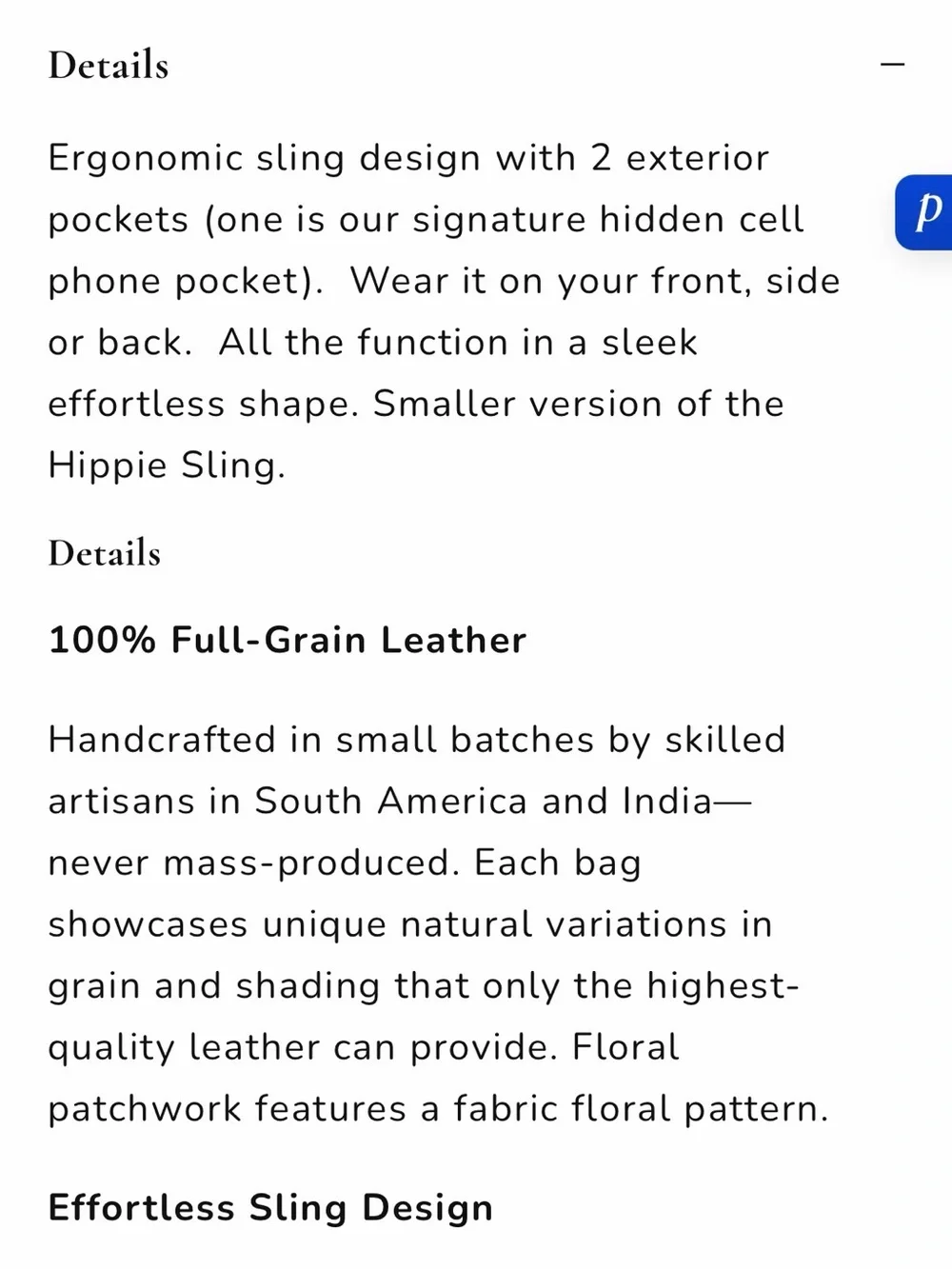 latico hippie Leather Crossbody Sling Bag in camel